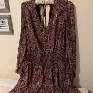 Elegant Snake Print Dress